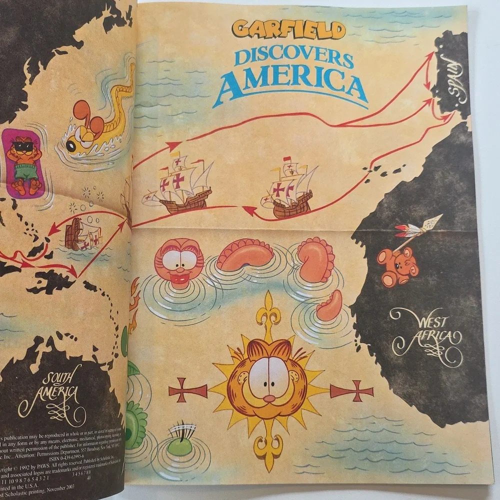 Garfield Book Set - Comic Book, Discovers America And Obedience School